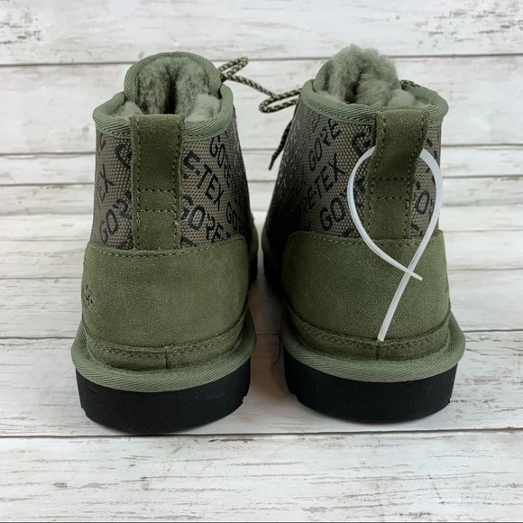 Ugg Neumel Gore-Tex Waterproof Suede Chukka Boots Olive Green Logo 7 Lace Up - Picture 6 of 12